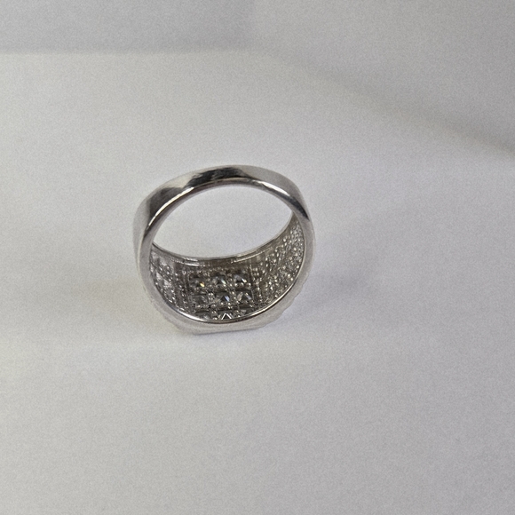 Men's Silver Square CZ Ring - Picture 4 of 6